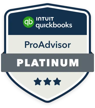 Intuit QuickBooks ProAdvisor Platinum badge for QuickBooks training.